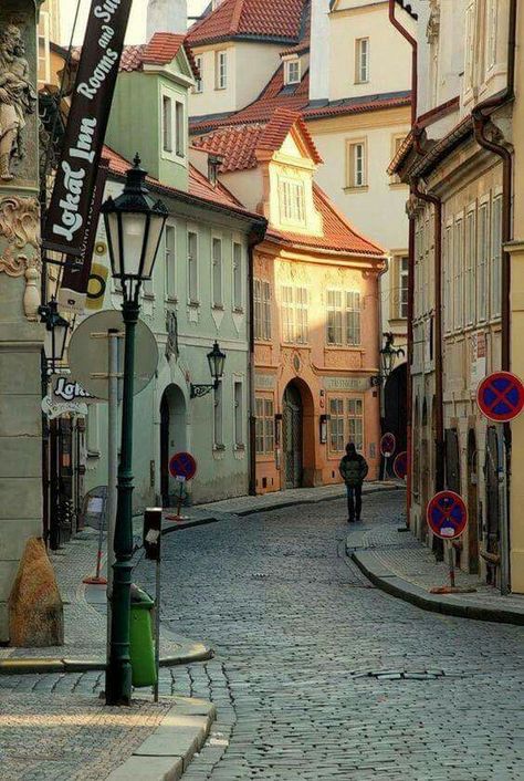 Prague - Czech Republic European City, Cobblestone Streets, Photographie Portrait Inspiration, Beautiful Streets, Voyage Europe, Prague Czech Republic, Prague Czech, City Aesthetic, Street Scenes