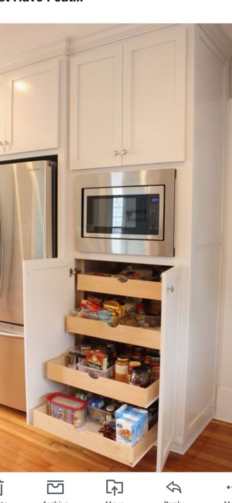 Turn Cabinet Into Pantry, Base Cabinet Pantry, Separate Pantry Cabinet, Built In Around Refrigerator, Pantry Cabinet Beside Fridge, Pantry Surrounding Refrigerator, Microwave Beside Fridge, Microwave Pantry Cabinet, 36 Inch Pantry Cabinet