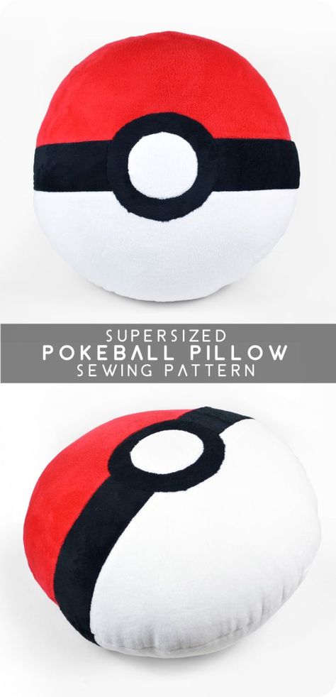 How to sew a pokeball - pokemon sewing tutorial! Free PDF t download with great photo instructions! These would be great to make with fleece. Diy Pokemon Crafts, Syprosjekter For Nybegynnere, Pokemon Pillow, Sewing Blankets, Quick Diy Gifts, Pokemon Diy, Diy Sewing Gifts, Pokemon Craft, Geek Crafts