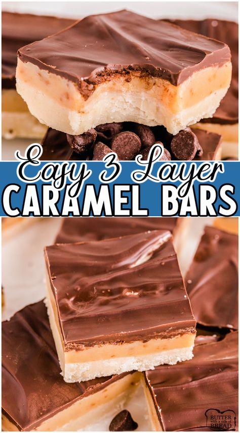 Chocolate Carmel Bars, Carmel Desserts, Caramel Bars Recipe, Millionaire Bars, Caramel Cookies Bars, Easy Bar Recipes, Pistachio Cheesecake, Caramel Shortbread, Caramel Chocolate Bar