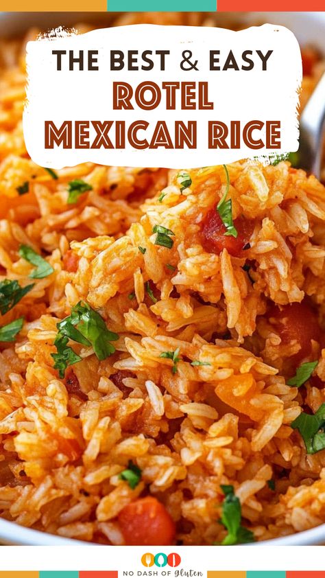 Easy Rotel Mexican Rice Mexican Rice For Tacos, Mexican Rice With Cheese, Rice For Tacos Easy Recipes, Make Spanish Rice From White Rice, Healthy Rotel Recipes, Mexican Rice With Rotel Easy, Rice For Taco Bar, Mexican Rice Rotel Recipe, Tasty Mexican Recipes