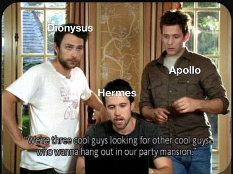 Apollo And Hermes, Mythology Jokes, Historical Funny, Mythology Humor, Greece Mythology, Greek Memes, Zio Rick, Greek Mythology Humor, Greek Mythology Gods