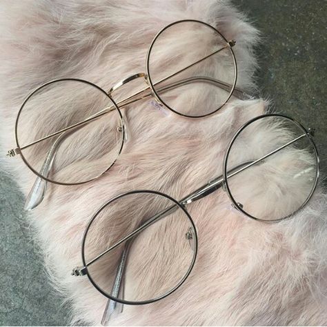 Glasses Circle Frames, Fake Circle Glasses, Fake Glasses Aesthetic, Round Glasses Aesthetic, Aesthetic Glasses Frames, Circle Glasses Frames, Transparent Glasses Frames, Hippie Glasses, Cute Glasses Frames