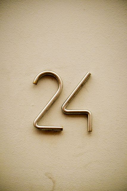 Number 24 | generatorrr | Flickr Exterior Signage, Exterior, Stainless Steel, Wall, Gold, White