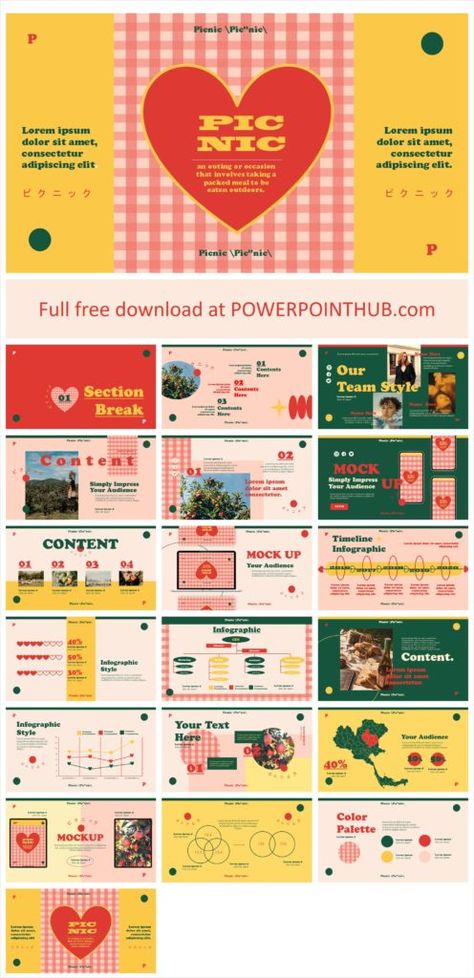 Picnic Free PowerPoint Template #PowerPoint #Template #Microsoft #PowerPointTemplate #MicrosoftEdu #slides #presentations #Presentation Slides Graphic Design, Microsoft Powerpoint Templates, Graphic Design Slides, Ppt Presentation Design Layout, Slides Design Ideas, Free Template Powerpoint Slide Design, Free Presentation Template, Powerpoint Design Templates Free, Powerpoint Slides Ideas