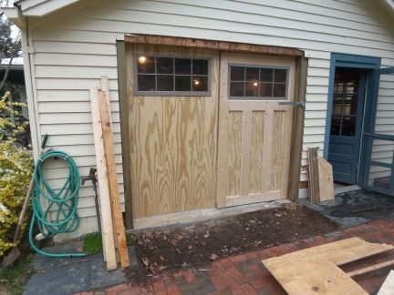 Building carriage doors from scratch - The Garage Journal Board Diy Carriage, Organize Garage, Garage Door Trim, Carriage House Doors, Carriage Garage Doors, Building Details, Wooden Garage Doors, Siding Ideas, Backyard Garage