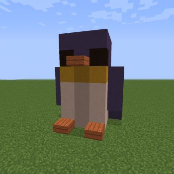 Penguin Statue - Blueprints for MineCraft Houses, Castles, Towers, and more | GrabCraft Minecraft Fountain Statue Ideas, Minecraft Penguin Statue, Penguin Minecraft Build, Cute Minecraft Animal Statues, Minecraft Parrot Statue, Minecraft Bear Statue, Panda Minecraft Build, Frog Statue Minecraft, Minecraft Fox Statue