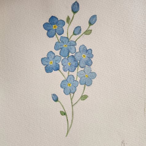 Forget-me-nots flower🌱 Painted with watercolor 🎨 #artbusiness #art #artist #artjourney #artistjop #artwork #arts #sellingart #fogetmenots #flower #flowerart #watercolor Small Flower Designs Painting, Forget Me Knot Drawing, Forget Me Not Doodle, Simple Forget Me Not Drawing, Forget Me Not Watercolor Painting, Painting Forget Me Not Flowers, Draw Forget Me Nots Flower, Forget Me Not Sketch, Forget Me Not Flowers Drawing Simple