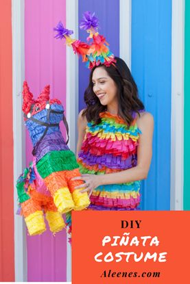 Diy Pinata Costume, Glitter Slime Diy, Pinata Halloween Costume, Pinata Costume, Mexican Fancy Dress, Fiesta Costume, Homemade Pinata, Halloween Pinata, Candy Costumes