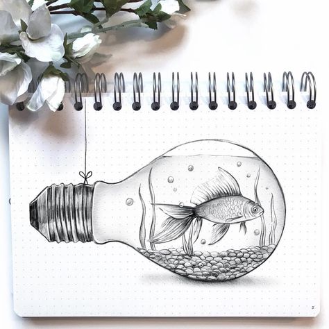 If you can draw a fish inside a light bulb, then always draw a fish inside a light bulb… (such a random drawing). I’ve been feeling kinda… meh this weekend. During the week I’ve been running around like a maniac making all kinds of creative stuff (like renovating my apartment, you’ve already seen that). As expected I crashed eventually and I’m still having trouble letting myself rest when I feel down. I keep beating myself up over the fact that I can’t be productive and on top 24/7. Yesterday fi Hummingbird Tattoo, Bee Printables, Photoshop Artwork, New Pen, Clean Eating Dinner, Diy Tattoo, Flowers Petals, Abstract Drawings, Birds Tattoo