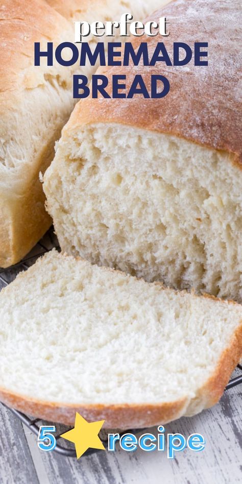 close up of sliced loaf of bread Best Homemade Bread, Homemade Bread Recipe, Best Homemade Bread Recipe, Pembuat Roti, Idee Pasto, No Knead Bread, Bread Machine Recipes, Think Food, Monkey Bread