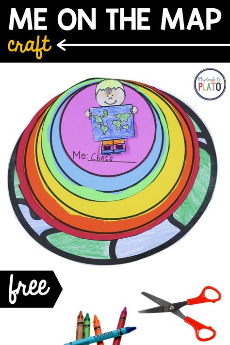 Understanding how kids’ street, town, state, continent and planet fit together is downright confusing. Thankfully, this simple me on the map craftivity is perfect to help make things make sense! Kids will love exploring where they live at the different levels! Great for a whole group class project during a map or geography unit! #maps #meonthemap Me On The Map Project, 1st Grade Geography Activities, Me On The Map Craft, Map Activity Preschool, My World Preschool Activities, Me On The Map Free Printable, Me On The Map Activities, About Me Activities For Toddlers, All About Me Activities For Toddlers