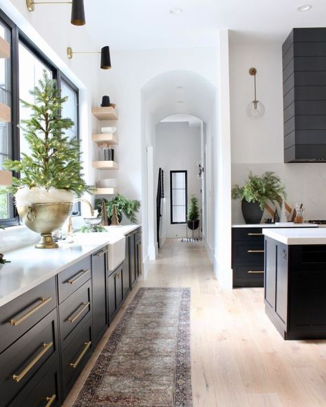 House Of Silver Lining, The House Of Silver Lining, White Oak Kitchen, Hearth Room, Black Cabinets, Silver Lining, Home Tour, Autumn Home, A Kitchen