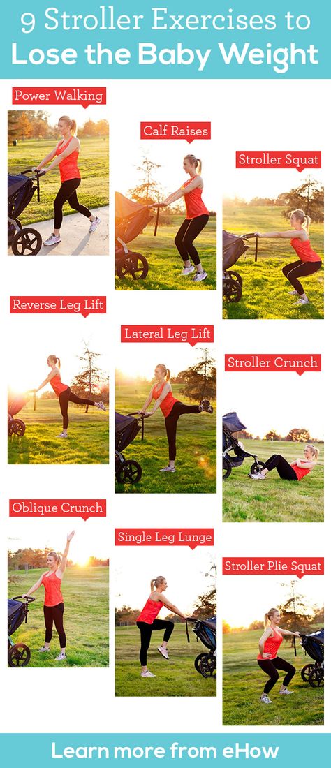 Lose the baby weight with simple stroller exercises. #health Mommy Baby Workout, Stroller Workout, After Baby Workout, Post Baby Workout, Body After Baby, Post Pregnancy Workout, Baby Workout, Post Baby Body, Mommy Workout