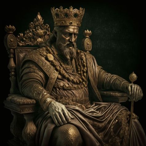 King On His Throne, King Of Thrones, King On Throne, Greek Men, Hd Dark Wallpapers, Black Art Painting, King Art, Powerful Images, Kings Crown