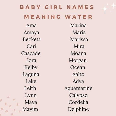 Ocean Baby Names, Strong Girl Names, Ocean Names, Feminine Names, Girl Names With Meaning, Unique Girl Names, Best Character Names, Fantasy Names