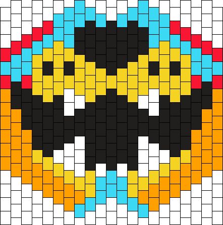 Kandi Mask Patterns Numbered, Kandi Mask Tutorial, Kandi Mask Pattern, Garfield Kandi, Fnaf Kandi, Fnaf Glamrock Freddy, Kandi Patterns Cuff, Kandi Cuff Ideas, Kandi Mask Patterns