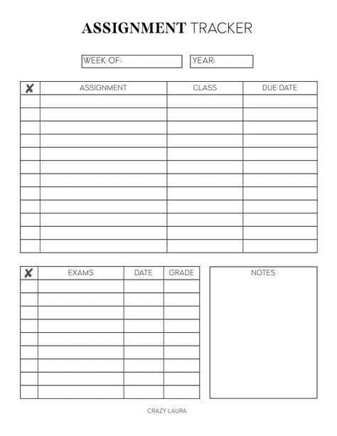 Need a simple and easy way to track all your homework, test dates, and assignments?! Check out these free assignment tracker printables with two different versions to choose from and super easy to download PDF sheets! Organisation, Assignment Tracker Printable Free, Homework Tracker Printable Free, Assignment Planner Template, Assignments Tracker, Test Planner, Test Tracker, Ipad Templates, Homework Template