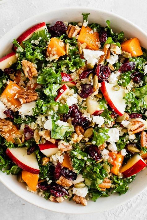 Healthy Fall Salads, Cider Vinaigrette, Fall Salad, Harvest Salad, Resep Salad, Autumn Salad, Crunchy Pecans, Healthy Fall, Roasted Butternut