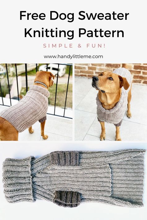 Dog Jumper Knitting Pattern, Doggie Sweaters, Chunky Dog, Knitting Patterns For Dogs, Dog Knitting, Knitted Stitches, Knitted Dog Sweater Pattern, Large Dog Sweaters, Knitting Patterns Free Dog