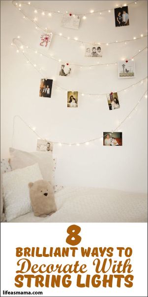 8 Brilliant Ways To Decorate With String Lights Workspaces Design, Olivia Aesthetic, White Fairy Lights, Fairy Lights Decor, Fairy Lights Bedroom, Ideas Para Organizar, Teen Girl Bedroom, White Bed