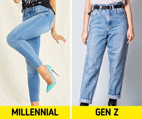 11 Things Millennials Do That Aren’t Cool Anymore According to Gen Z Cold Weather Outfits Gen Z, Capsule Wardrobe Gen Z, Trendy Gen Z Outfits, Gen Z Vs Millennial Fashion, Gen Z Millenial Fashion, Gen Z Women Fashion, Millennial Fashion 2024, Gen Z Jeans Outfit, Gen Z Jeans