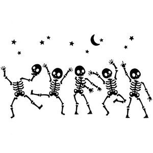 Cookie Package, Skeleton Silhouette, Stencils Printables Templates, Skeletons Dancing, Skeleton Drawing, Nightmare Before Christmas Tattoo, Halloween Vinyl, Dancing Skeletons, Spooky Tattoos