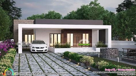 Modern box type single floor house Small Box House Design, Box House Design Modern Home, House Design Single Floor, Box House Design, Kerala Home Design, Single Floor House Design, Kerala Home, House Outer Design, Modern Small House Design