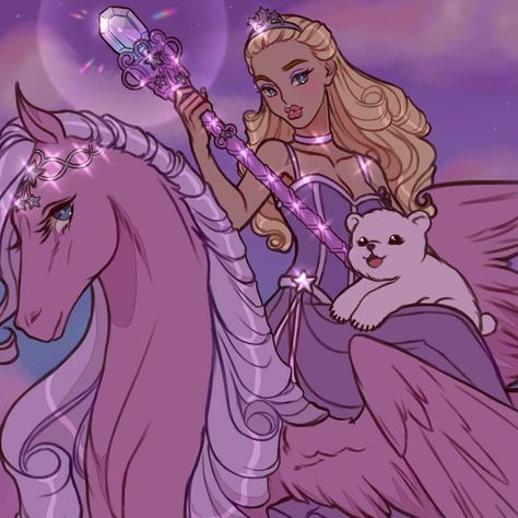 Luverihu 🌙 on Instagram: “Whats the name of the bear in yiur language? In german it was "fröstelchen" i think 🤔 also Do you know the feeling when you redraw the habd…” Magic Of The Pegasus, Barbie Pegasus, Barbie Art, Barbie Drawing, Arte Do Kawaii, Barbie Cartoon, Karakter Disney, Barbie Princess, Barbie Dream