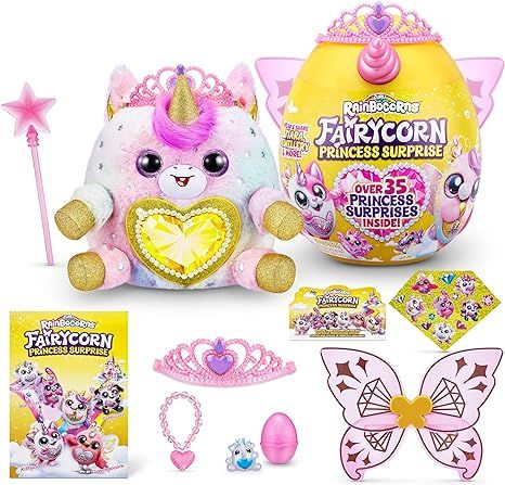 Amazon.com: Rainbocorns Fairycorn Princess Surprise (Unicorn) by ZURU 11" Collectible Plush Stuffed Animal, Surprise Egg, Wearable Fairy Wings, Magical Fairy Princess, Ages 3+ for Girls, Children : Toys & Games Rainbow Corn, Princes Disney, Magical Accessories, Cute Surprises, Surprise Egg, Lego Minecraft, Elf Doll, Lego Harry Potter, Frozen Disney