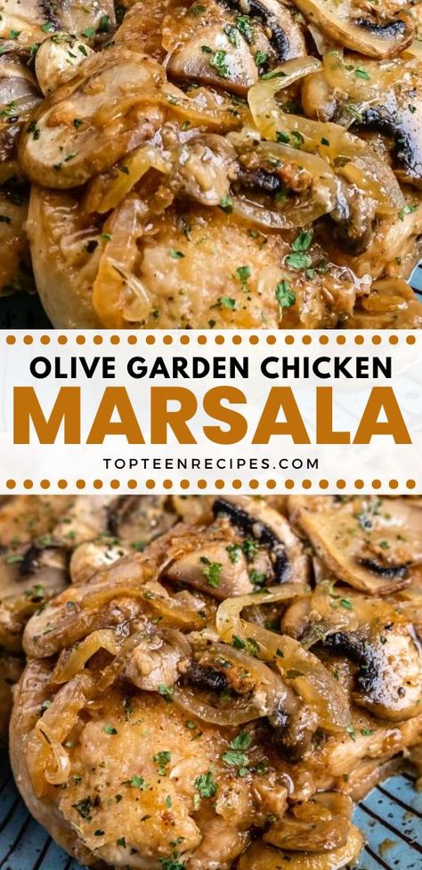 Chicken Marsala Crockpot, Olive Garden Chicken Marsala Recipe, Chicken Marsala Pasta, Chicken Marsala Recipe, Olive Garden Chicken, Chicken Marsala Easy, Black Color Hairstyles, Marsala Recipe, Olive Garden Recipes