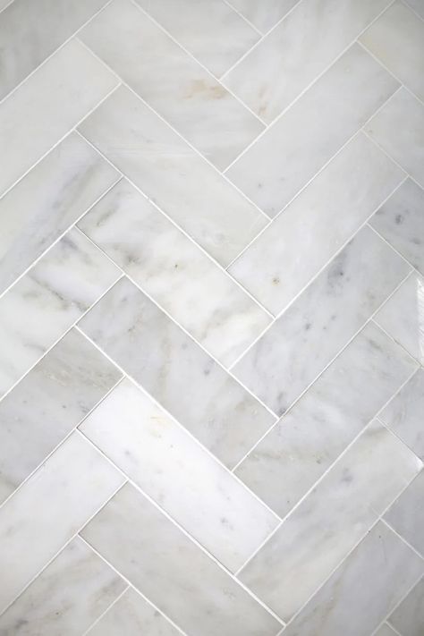 Wood Tile Bathroom Floor, Grey Wood Tile, Wood Tile Bathroom, Stone Backsplash Kitchen, Marble Bathroom Floor, Trendy Kitchen Tile, Marble Herringbone, Trendy Bathroom Tiles, Marble Tile Bathroom