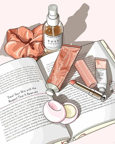 Esthetician Aesthetic Wallpaper, Esthetician Illustration, Kate Spade Perfume, Beauty Illustration, Girly Art Illustrations, Dreamy Art, Girly Art, Anime Aesthetic, الرسومات اللطيفة