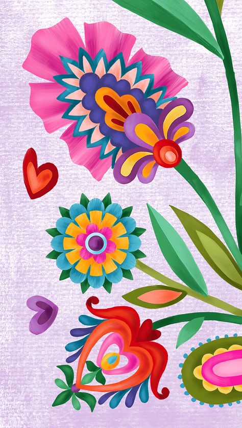 "Floral Folky Hand Lettered \"Start Each Day with a Grateful Heart\" Blank Greeting Card with Colorful Flowers Folk Style an Uplifting Message for Someone Special Each design is originally hand drawn, scanned to my computer, then digitally colored.   The cards are printed on acid-free and heavyweight 60lb. card stock, and come with a white envelope. Each card and envelope are sealed inside a clear plastic sleeve to keep them secure and clean until their arrival at your home. The cards are packag Mexican Terrace, Folk Art Flowers Simple, Painting Mexican Flowers, Sunflower Folk Art Painting, Mexican Floral Pattern Flower Embroidery, Mexiacan Hand Painted Flowers, Folk Style, Folk Art Flowers, Diy Flower Pots