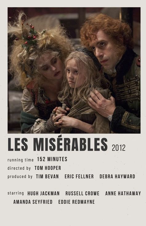 Movie Poster Aesthetic, Les Miserables Movie, Polaroid Movie Poster, Les Miserables 2012, Jean Valjean, Film Recommendations, Movies To Watch Teenagers, Poster Book, Book Poster