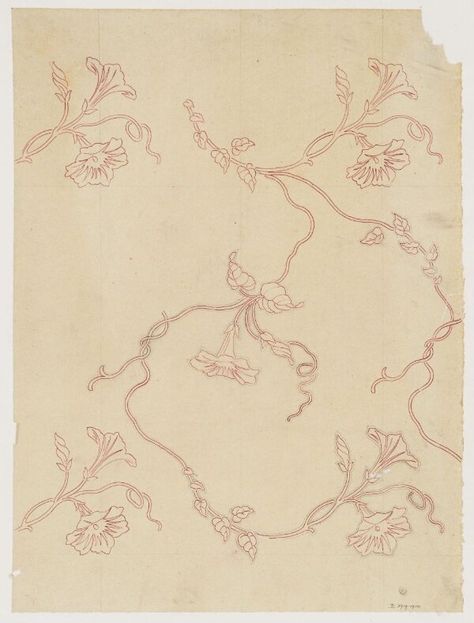 J.D. Cornuaud. Design for a silk textile, French, c.1860. Pencil and watercolour. Cake Decorating Patterns, Textile Design Sketchbook, Vintage Textiles Patterns, French Textiles, Textile Prints Design, Textile Pattern Design, Embroidery Patterns Vintage, Floral Squares, Antique Textiles