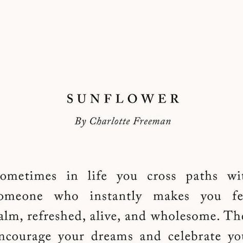 You Are My Sunflower Quotes, Sunflower Quotes Inspirational, Sunflower Aesthetic Quotes, Special People Quotes, Sunflower Poem, Sunflower Meaning, Meaning Of Sunflower, Charlotte Freeman, Sun Vibes