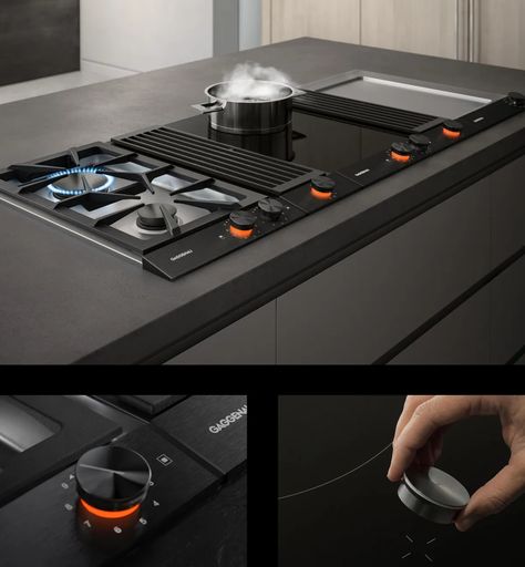 Gaggenau Hob - inspired by professional Kitchens | Gaggenau Electric Cooktop Kitchen, Hobs Kitchen, Gaggenau Kitchen, Cooktop Kitchen, European White Oak Floors, Kitchen Hob, Gaggenau Appliances, Modern Kitchen Appliances, Kitchen Appliances Luxury