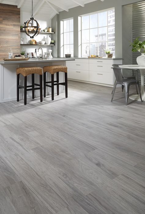 Light Grey Wood Floors, Gray Wood Tile Flooring, Gray Flooring, Grey Painted Kitchen, Grey Wood Tile, Grey Laminate Flooring, Living Room Wood Floor, Grey Wood Floors, Wood Floor Kitchen