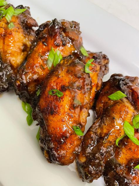 Jerk Chicken Wings - Yel's Kitchen Jerk Wings In The Oven, Jerk Chicken Wings Recipe, Honey Jerk Wings, Hawaiian Wings, Jerk Chicken Wings In The Oven, Honey Jerk Chicken Wings, Baked Honey Jerk Wings, Honey Jerk Turkey Wings, Bbq Jerk Chicken Wings