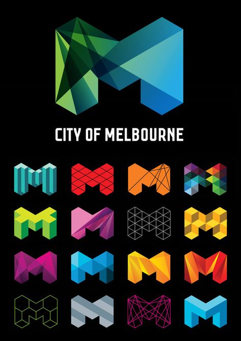 City of Melbourne Branding Corporate Design, Melbourne Logo, Cristiana Couceiro, City Of Melbourne, Visuell Identitet, City Branding, Dynamic Logo, Art Appliqué, 3d Logo