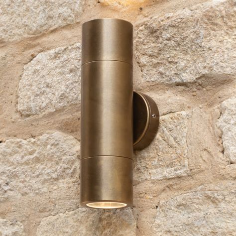 Brass Spotlights, Wall Spotlight, Up Down Wall Light, Exterior Lights, Wall Spotlights, Exterior Wall Light, Dar Lighting, Down Light, Garden Light