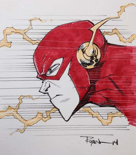 The Flash by Ryan Ottley Ryan Ottley, Flash Drawing, Marvel Art Drawings, Comic Art Sketch, Comic Book Art Style, Draw People, Marvel Drawings, Flash Art, Dc Comics Art