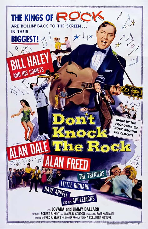 How Bill Haley & His Comets rocked around the clock when rock 'n' roll was brand new The Rock Movies, Alan Freed, Bill Haley, Rock Around The Clock, American Bandstand, Classic Movie Posters, Chuck Berry, Rock N Roll Music, Movies 2019