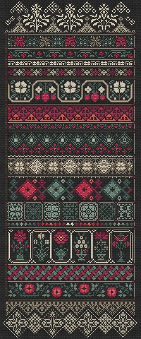 German Cross Stitch, Christmas Fabric Pattern, Cool Cross Stitch, Folk Cross Stitch, Russian Cross Stitch, Christmas Sampler, Cross Stitch Flower, Band Christmas, Flower Cross Stitch