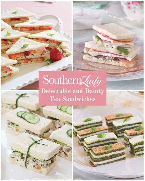 Southern Lady Magazine on Instagram: "As delicious as they are dainty, tea sandwiches, also known as finger sandwiches, are the ultimate hors d'oeuvres for an elegant occasion. Whether your next party calls for something sweet like our Strawberry Tea Sandwiches or a savory snack such as our Herbed Chicken Salad Tea Sandwiches, we’ve got you covered. Find a roundup of bite-sized recipes at southernladymagazine.com/5-delectable-dainty-tea-sandwiches/, or tap the link in our Profile, Stories, and Recipe Box Highlight.  #southernladymag #teasandwiches #strawberryrecipes #chickensalad #fingerfoods #horsdoeuvres #partyfood #appetizers #partysnacks  Alt text:  First: A graphic with images of Strawberry Tea Sandwiches; Prosciutto, Apple, and Brie Tea Sandwiches; Herbed Chicken Salad Tea Sandwiches Unique Tea Sandwiches, Savory Tea Party Food Appetizers, Chicken Tea Sandwiches, Strawberry Tea Sandwiches, Herbed Chicken Salad, Chicken Salad Tea Sandwiches, Fun Sandwiches, Apple And Brie, Southern Tea