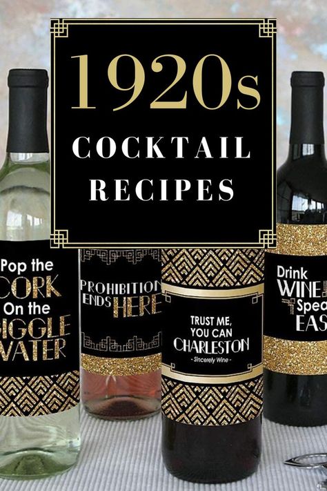 What better way to add some authenticity to a 1920s party than to use some of the original recipes from the roaring 1920s? We are here to help with 10 of the most fabulous prohibition cocktails from the 1920s and 30s. Cheers! 1920s Drinks, Roaring 20s Party Food, Gatsby Party Food, 1920s Party Food, Circus Gala, Prohibition Cocktails, Party Punch Alcohol, Roaring 20s Birthday, Tricky Tray