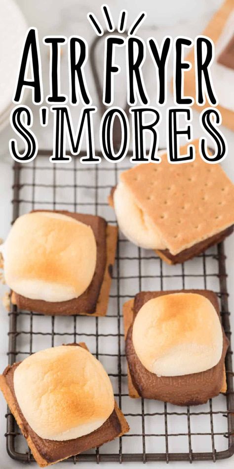 Want S'mores but don't have a campfire? You are in luck! The indoor s'mores are made in the air fryer! With your favorite ingredients, these air fryer s'mores are chocolatey, marshmallow graham crackers perfection! Everyone loves Air Fried S'mores! Air Fryer Marshmallow, Oven Smores, Baked Smores, Sleeve Recipes, Air Fryer Recipes Dessert, Smores Dessert, Bariatric Sleeve, Smore Recipes, Cooks Air Fryer