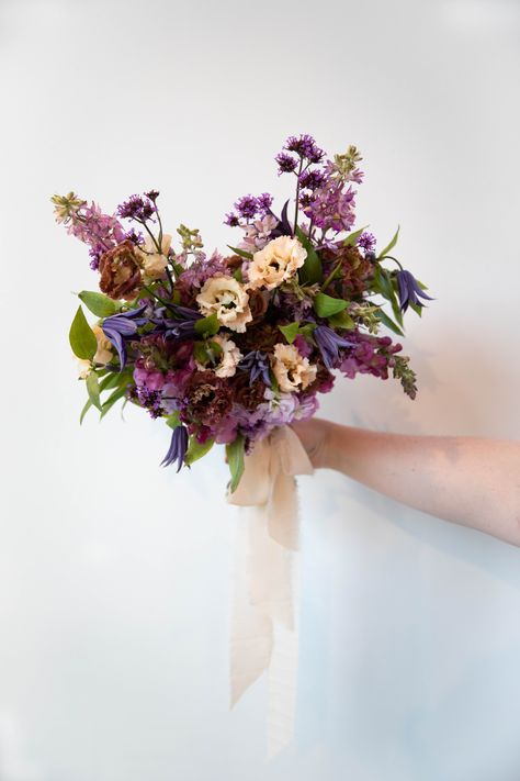 Purple Ranunculus Bouquet, Green And Plum Wedding, Purple Wedding Florals, Purple Hydrangea Bouquet, Bridal Bouquet Purple, Lavender Bouquets, Magnolia Bouquet, Bohemian Bouquet, Purple Wedding Decorations