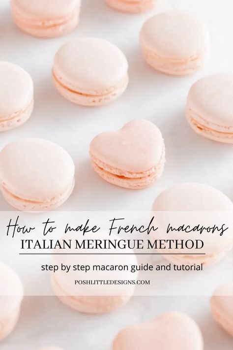 Italian Macaron Recipe, French Macaron Recipe, Italian Macarons, French Macaroon Recipes, French Meringue, French Macarons Recipe, How To Make Macarons, Macaron Flavors, French Macaron